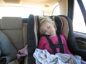 Lila was a real road-trip trooper, finally falling asleep to Whitney Houston's "I Wanna Dance with Somebody"